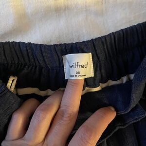 Wilfred Aritzia Linen Blend Trousers Navy Blue Size 00